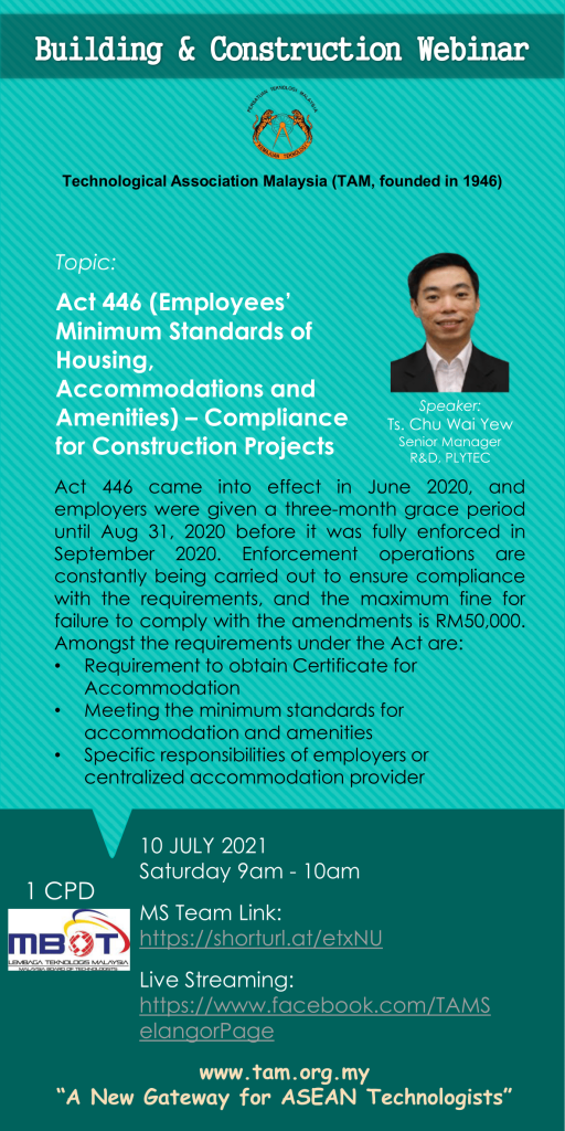 TAM Building and Construction Webinar 2021 Act 446