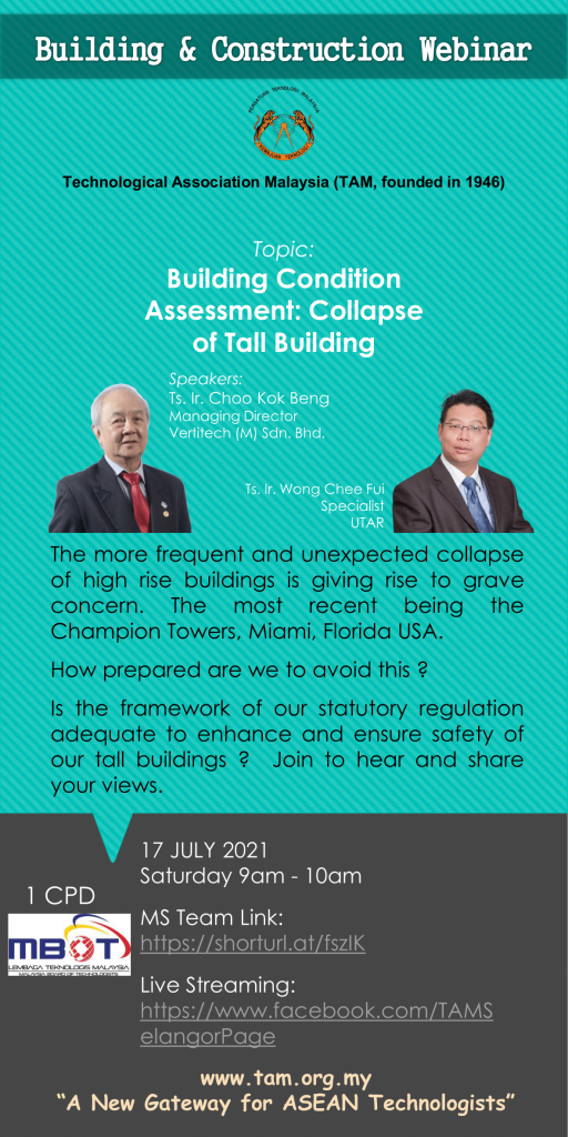 TAM Building and Construction Webinar 2021 Building Condition Assessment: Collapse of Tall Building