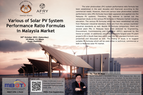 Various of Solar PV Systems Performance Ratio Formulas in Malaysia Market