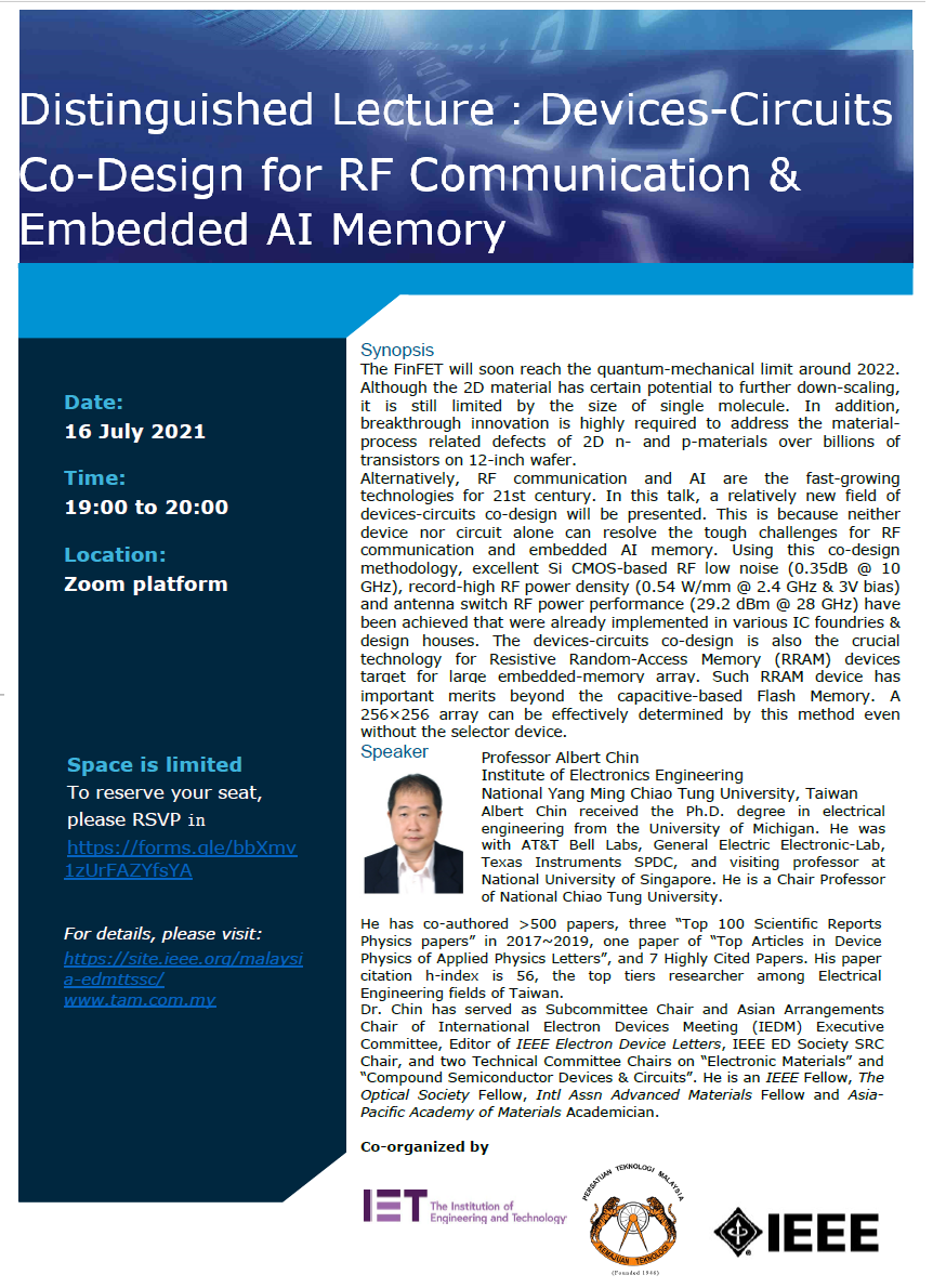 Devices-Circuits Co-Design for RF Communication & Embedded AI Memory